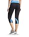BALEAF Women's Yoga Running Workout Capri Legging Hidden Pocket Non See-Through Fabric Blue Size M