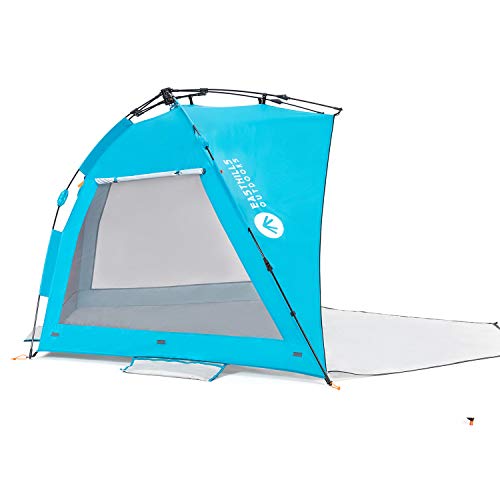 Easthills Outdoors Coastview Ultra 4-5 Person Family Sun Shelter Ultra Large Quick Setup Instant Anti UV Double Silver Coating Beach Tent with Extended Door & Window Pacific Blue - Thumbnail 2