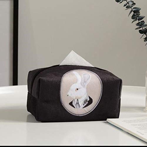 XWareHouse Tissue Boxes - Vintage Rabbit Flock Cloth Tissue Boxes Tissue Paper Box Cover Case Living Room Table Decorative Tissue Box Holder for Car Hotel 1 PCs