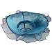 Women Foldable Organza Church Derby Hat Ruffles Wide Brim, Blue, Size Adjustable