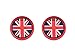 iJDMTOY Red/Blue 73mm Union Jack UK Flag Style Silicone Insert Mats Compatible with Mini Cooper R55 R56 R57 R58 R59 Front Console Drink Holders