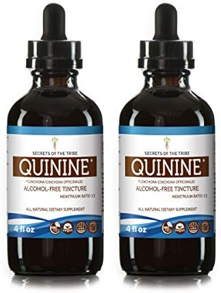 Secrets of the Tribe Quinine Alcohol-Free Tincture (Glycerite) 680 mg Wildcrafted Quinine (Cinchona officinalis) Dried Bark (2x4 Fl Oz)