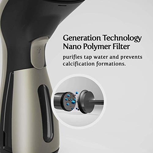iSteam Luxury Edition Steamer Technology [New] 8-in-1 Powerful: Clothes Wrinkle Remover- Clean- Sterilize- Sanitize- Refresh- Treat- Defrost. for Garment/Home/Kitchen/Bathroom/Face/Travel [MS208 Gold]