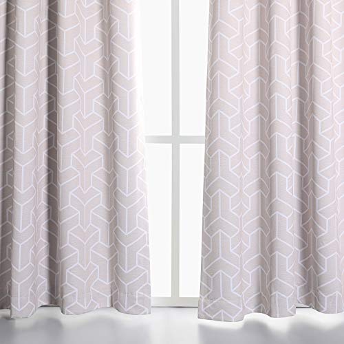 Mysky Home 95 Inch Curtains 2 Panels For Bedroom Geometric Lines