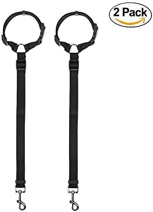 Ohkuu 2 Pack Pet Seat Belt Adjustable Dog Harness Strap Headrest Restraint Nylon Car Vehicle Travel Safety Leads for Cat Dog Black
