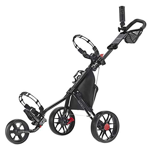 CaddyTek Deluxe 3 Wheel Golf Push Cart Version 3, CaddyLite 11.5 V3-Black...
