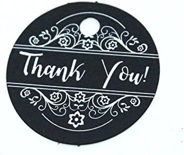 Thank You Tags, 100 Pack, Rose and Gold Foil, Small Tags for Favors, Paper for Wedding, Birthday, Baby Shower. Party Favor, Party Supplies Rose Gold 100