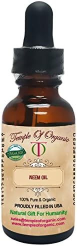 Organic NEEM OIL 1 oz 100% Pure Unrefined Cold Pressed Pharmaceutical Top Grade A Hair Regrowth Body Skin Nails By Temple Of Organic