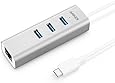 Anker 3-Port USB-C to USB 3.0 Aluminum Portable Data Hub, with 10 Mpbs, 100 Mbps, 1000 Mbps, or 1 Gigabit Network Adapter with Ethernet Port, for MacBook Pro 2016, ChromeBook, XPS and More