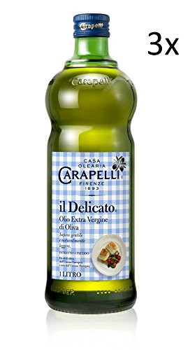 3x Carapelli Il Delicato Extra Natives nativ Olivenöl 1L olio vergine oliva