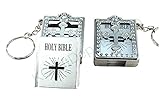 12 Pcs Bible Key Chain - English - Silver