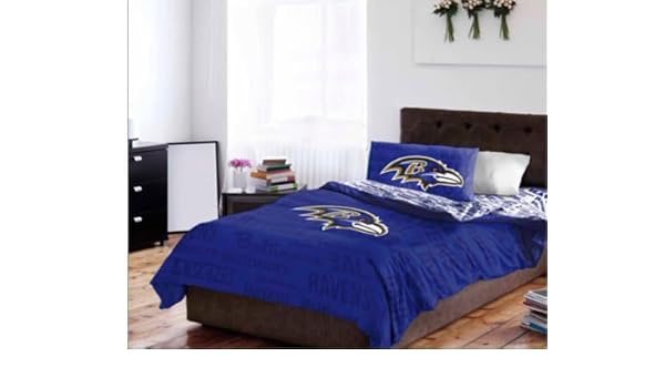 Amazon Com Nfl Baltimore Ravens Queen Comforter Sheet Set 5