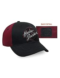 Harley-Davidson BC32181 - Gorra de béisbol bordada para mujer, color negro y burdeos