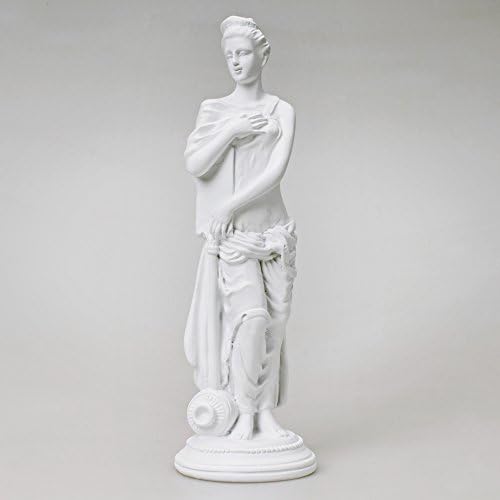 Pretty Rome Girl Sculptures and Statues Retro Home Decor Accent, Roman Decoration Collectible Figurine, Handmade Ornaments Resin Statuary Art, 9.8"H X 3.2"W, Modern White