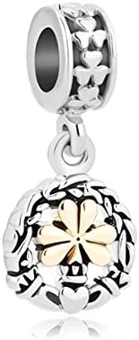 Celtic Knots Antique Flower Dangle Beads Charms Fit Pandora Bracelets