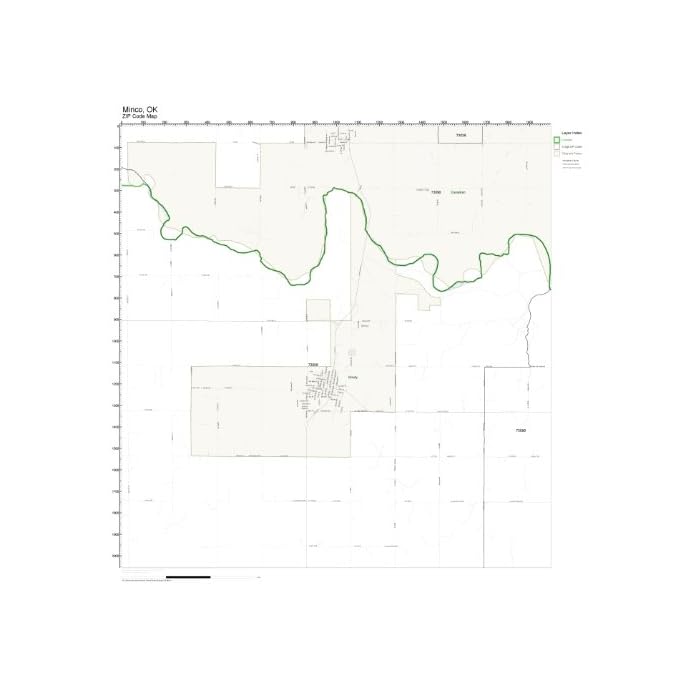Buy ZIP Code Wall Map of Minco, OK ZIP Code Map Laminated Online at