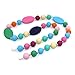 Maberry Baby Silicone Chew Necklace, Rainbow Nursing Chewable Beads Teether for Mom to Wear, Also Autism Sensory Chew Toys - BPA Free