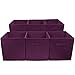 Sorbus Foldable Storage Cubes - 6 Fabric Baskets for Organizing Pantry, Closet, Shelf, Nursery, Playroom, Toy Box, Cubby - 11 Inch Dual Handle Collapsible Closet Organizers and Storage Bins (Purple)