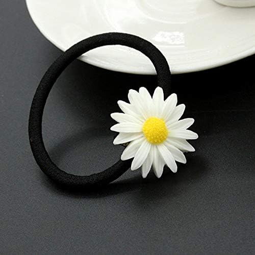1pc かわいいデイジーの花のヘアクリップファッション弾性ヘアリングロープバンドヘアピンポニーテール女性女の子子供ホルダー髪アクセサリー お金を節約