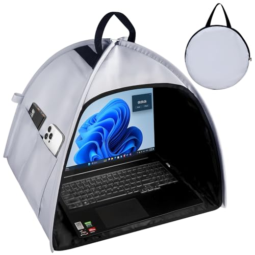 HoYiXi Universal Foldable Laptop Sun Shade & Privacy Shield - Fits 13-16 inch MacBook, Dell, Surface,Asus - Blocks Sunlight, Protects Privacy, Working Outdoor Travel,Anti - Glare(Have patents),Grey
