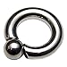 Surgical Steel Screwball Rings, Body Piercing Jewelry (0 gauge (8mm) - 5/8