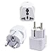 European Travel Plug Adapter, Power Plug Schuko Type E/F for Germany, France, Europe, Russia,South Korea,Egypt, Iran, Indonesia,2-Pin Grounded Plug (Type E/F,3 Pack, Grounded)- White Color