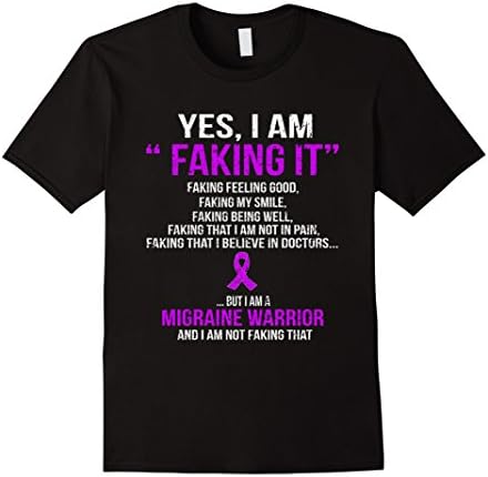 Mens I am a migraine warrior t shirt 3XL Black