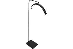 MINIEAR LED Floor Lamp - Half Moon Lash Light for for Eyelash Extensions, Nail Art, Tattoos, Skincare - 3 Color Temperatures, Dimmable Brightness, Flexible Gooseneck Reading Lamp for Bedroom, Office