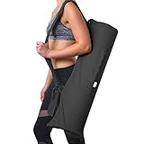 Yoga Mat Bag by Yogiii | The YogiiiToteGO | Yoga Mat Sling Carrier w/ Large Side Pocket | Fits Standard Size Mats (Obsidian Black)