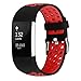 iGK Silicone Replacement Bands Compatible for Fitbit Charge 2, Adjustable Breathable Sport Strap Smartwatch Fitness Wristband with Air Holes Red Large