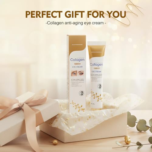 Anti-Wrinkle Eye Contour Cream for Removing Bags and Dark Circles with Collagen, Glycerin and Hyaluronic Acid, Anti-Aging Treatment for Visibly Fresh Eye Contour, 20g
