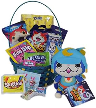 Yo Kai Themed Easter Basket Candy and Toy Gift with Yokai Plush