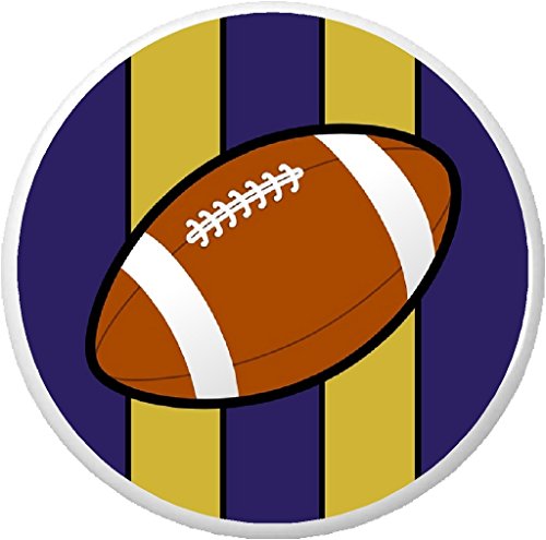 Football Black, Purple & Metallic Gold 2.25" Keychain Team Pride Sport Cheer