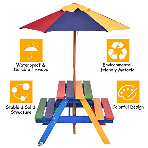 2 Costzon+Picnic+Children+Rainbow+Umbrella