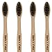 Infused Charcoal Bamboo Toothbrush Natural Eco-Friendly Reusable Organic Vegan Biodegradable Soft Bristles Ergonomic Design (4-Pack) - BLACK