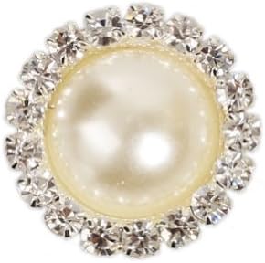 Outop 10 Pcs Crystal Pearl Button,metal Rhinestone Buttons