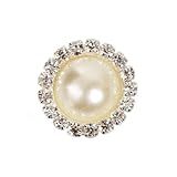 Outop 10 Pcs Crystal Pearl Button,metal Rhinestone Buttons
