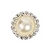 Outop 10 Pcs Crystal Pearl Button,metal Rhinestone Buttons