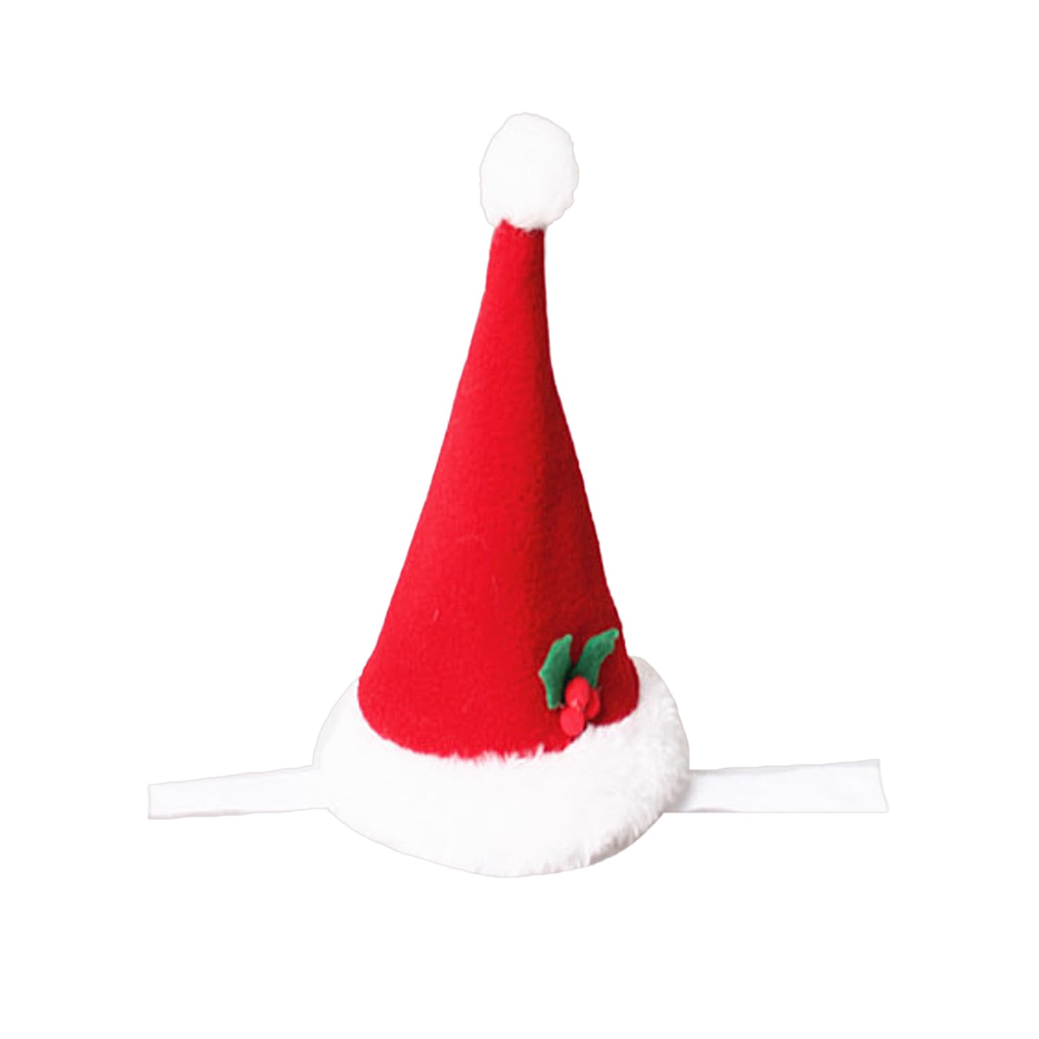 Nereds Red Warm Christmas Pet Santa Hat Plush Dog Christmas Outfit Christmas Pet Costumes Cat Dog Dress Up for Festival New Year