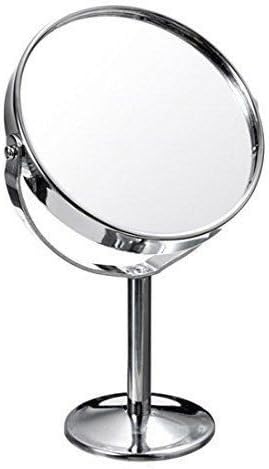 HOROW Small Round 3 inch Two-sided 360 Degree Swivel Vanity Makeup Mirror 3X Magnifying Mirror Desktop Polished Chrome Plated (pack of 1)