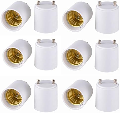 12 Pack GU24 to E26 / E27 Adapters LED Halogen CFL Light Bulb Lamp Converter White