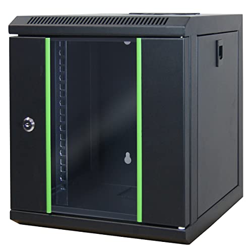37483 - Caja de Red (10 Pulgadas, 6U, Montaje en Pared, bahía de elaboración, 310 x 300 x 350 mm, con Puerta de Cristal con Cerradura, Color Negro