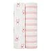 aden by aden + anais flannel swaddles 2-Pack; bunny pink 2-pack