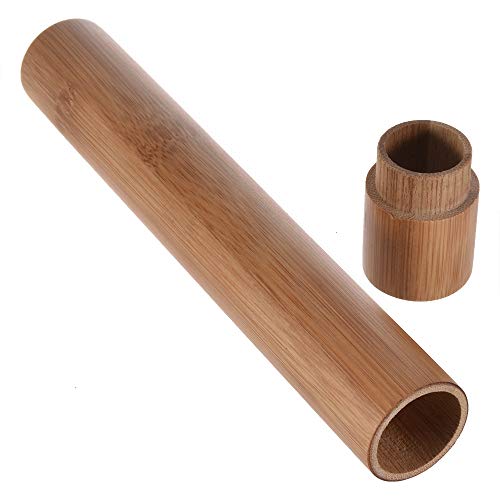 Feeko Toothbrush Holder, 2 Pack Bamboo Travel Toothbrush and Toothpaste Case Cover Container Storage for Traveling Home School