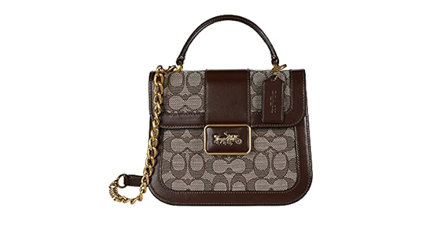 coach alie shoulder bolsa in signature jacquard