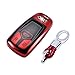 TurningMax Keyless Entry Remote Cases Smart Key Fob Cover with Keychain Full Protection Soft TPU Holder Shell for 3-Buttons Audi A4L TT A5 Q5L Q7 2016 2017 2018, etc – Red