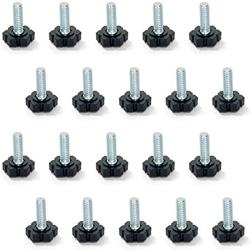 Emuca 2020105 Leveller foot for furniture, M6x20mm, Set of 20 pieces