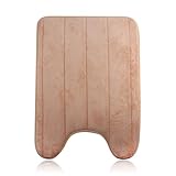 YCCTEAM® U-shaped High Density Space Memory Cotton Toilet Bathroom Carpet , 50x70 cm / 19.6x27.5 inch Toilet Rug, Floor Carpet Pad (Beige)