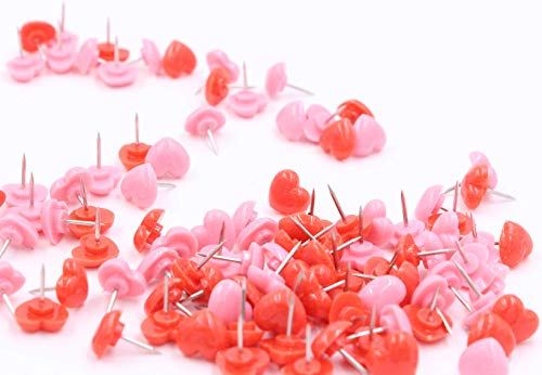 LeBeila Heart Shape Thumbtacks Creative Push Pins - Decorative Thumb Tacks Mini Pushpins Plastic Head Metal Steel Point for Wall Maps Pictures Photos Poster Bulletin/Cork Boards (100 Pieces, Mixed) - Thumbnail 6