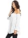 Anna-Kaci Womens Semi Sheer Boho Peasant Long Sleeve Off the Shoulder Top, White, X-Large